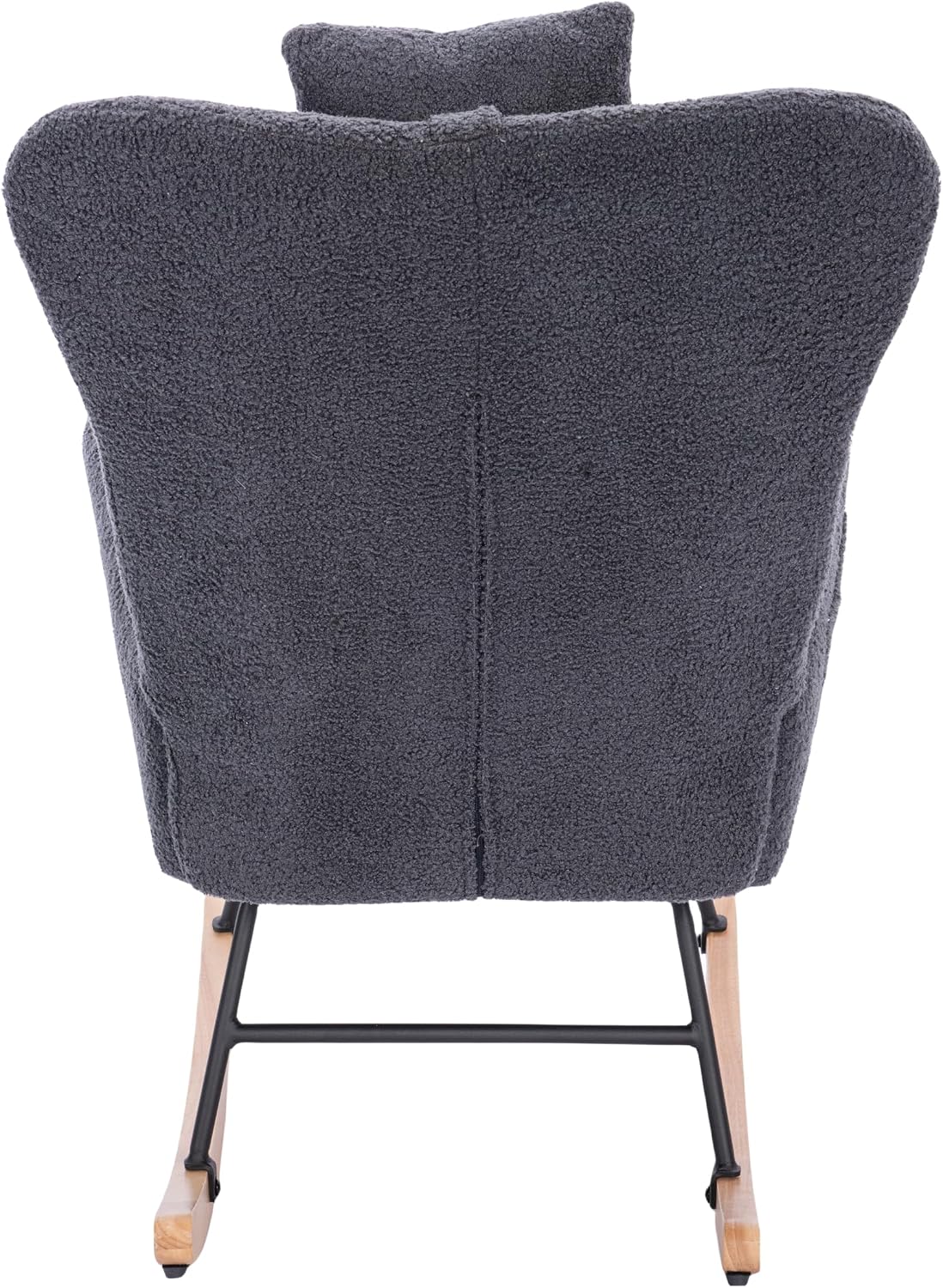Teddy Upholstered Nursery Rocking Chair for Living Room Bedroom Indoor,A-1 | Ergonomic high backrest and thick seat cushion for ultimate comfort; easy assembly; versatile for nursery, living room,