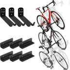 Venzo Bike Bicycle Cycling Pedal Wall Mount Indoor Storage Hanger Stand - Hook Rack Holder - with Tire Brackets - Great for Garage and Shed (3)