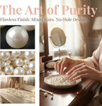 Lifestyle-cat 104pcs Mixed Size Pearls Beads No Holes 8mm, 14mm, 20mm Pearls for Vase Filler, Table Scatter, Wedding, Birthday Party, Home Decoration (Ivory)