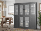 Palace Imports 100% Solid Wood 65"" Pantry China Cabinet with Raised Panel, Frosted Glass Doors, 2-Drawers and Adjustable Shelves