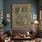 LATETOMT Retro Medieval Tapestry Wall Hanging, Renaissance Garden Scene Art Decor, Cotton Linen Wall Decor for Bedroom Living Room Dorm 39x56in LTMMYW005