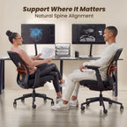 COLAMY Office Chair for Long Hours, Easy Wire-Control Desk Chair with Sliding Seat Depth & Thick Padded Lumbar Support, Heavy Duty 300 LBS High Back Mesh Computer Chair for Home Workstation,Black