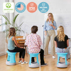 ECR4Kids Active Storage Wobble Stool, 18in Seat Height, Children's Furniture, Cyan/Light Grey