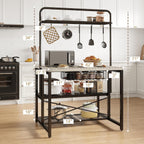 Jocoevol Kitchen Island with Storage, Bakers Rack, Island Table, 42*27.5*71, Grey