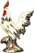 Deco 79 Polystone Rooster Decorative Garden Sculpture Indoor Outdoor Garden Statue, Outdoor Sculpture 10" x 6" x 15", White