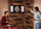 Viper Hudson Solid Wood Cabinet for Sisal/Bristle Steel Tip Dartboard with Dry Erase Scoreboard and Out-Chart, Mahogany Finish