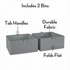RiverRidge Kids Toy Storage Organizer Bench with 5 Cubby Spots, 2 Gray Fabric Bins & Cushioned Seat for Book Nook Playroom Storage