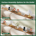 Simple Trending 78.75 Inch Narrow Console Table with 2 Charging Station, Behind Couch Table Set of 2, Sofa Table Adjustable Height, Long Entryway Tables for Living Room, Rustic Brown