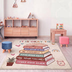 Capoda 3.3 x 4 ft Calming Corner Classroom Rug Inspirational Soft Fluffy Classroom Rug Carpet Mental Health Back to School Decor for School Bedroom Reading Corner(It is Okay to Feel)