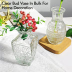 Glass Vase Bud in Bulk Set of 2,Vintage Flower Bottle Small Bud Vases for Floral Arrangements, Home Decor,Wedding Centerpiece,Table Decor,Decorative Centerpiece,Dinning(Set of 2)