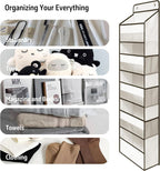 TYMENSH White Over Door Organizer with 5 Large Clear Pockets and 6 Side Mesh Pockets, Anti-Tilt Hanging Door Storage for Nursery, Bathroom, Closet, Bedroom, Dorm, Toys