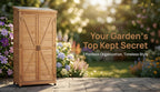 Outdoor Metal Top Wooden 3 Adjustable Shelves Storage Sheds Garden(Light Brown)