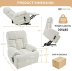 Electric Power Lift Recliner Chair for Elderly and Seniors,Oversized Recliner with Remote Control, Side Pocket, Spacious Seat, Perfect Home Theater Recliner Chair (Light Gray)