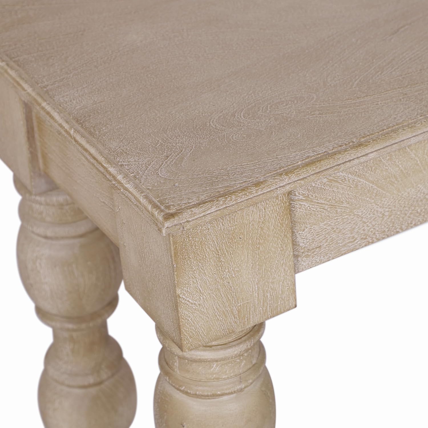 Casartis Living James French Country Side Table with Drawer (Rustic White)