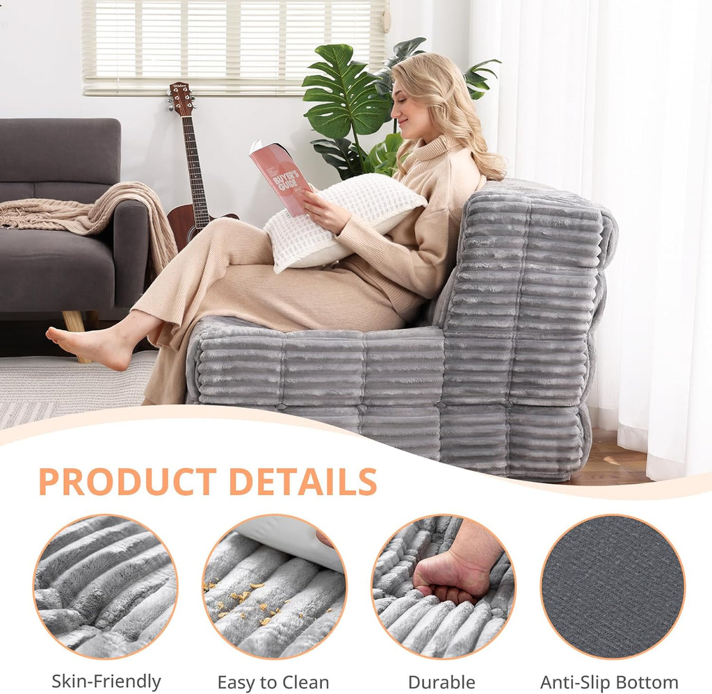 Hybrid Bean Bag Beanbag Chair for Adults Fireside Floor Togo Sofa with High Density Comfortable Memory Foam & Pocket Springs for Living Room, Bedroom