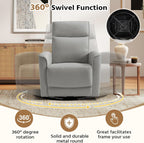 HAOMARKETS Swivel Rocker Recliner Chair Set of 2, Manual Faux Leather Glider Rocking Recliners for Adults, 360° Swivel Nursery Reclining Sofa with Storage Pocket