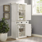 Maykoosh Kitchen Pantry Cabinet - Large Storage, Adjustable Shelves, Distressed White