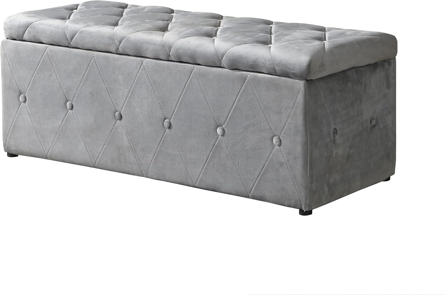 Ottoman Set of 3, 39'' Hinged Tufted Storage Ottoman Bench with Cushion, 2pcs Small Dorm Stools Couch Side Foot Rest