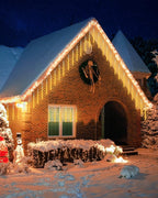 Flacchi Warm White 20 Tubes 480 LED Raindrop Meteor Shower Icicle Lights with Timer Function Cascading Falling Rain Lights for Holiday Party Christmas Decorations