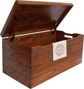 Amish Made Wooden Storage Chest Trunk Box with Lid and Handles for Bedroom, Blanket, Clothes, Anti-Slam Hinges, Handmade, Rustic, Oak Wood, Michaels Stain, 36"