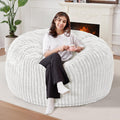 Homguava 3 FT Bean Bag Chair,3' Big Bean Bag,Large Bean Bag Chairs for Adults with Memory Foam Filled,Comfy Beanbag Chairs Soft Bean Bag Sofa with Dutch Corded Plush Cover-Beige