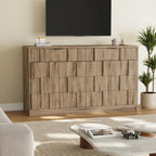 ONBRILL 61" Sideboard Buffet Cabinet with Storage, Large Coffee Bar Cainet with Doors and Drawers, Wood Credenza Console Cabinet Buffet Table for Kitchen Living Room Entryway (Washed Grey)