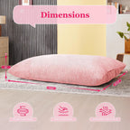 3 in 1 Big Bean Bag Chair for Adults, Large Giant BeanBag Chairs, Convertible Soft Floor Chair Cushions, Sofa & Bed, Perfect for Bedroom, Living Room, Game Room (Pink)