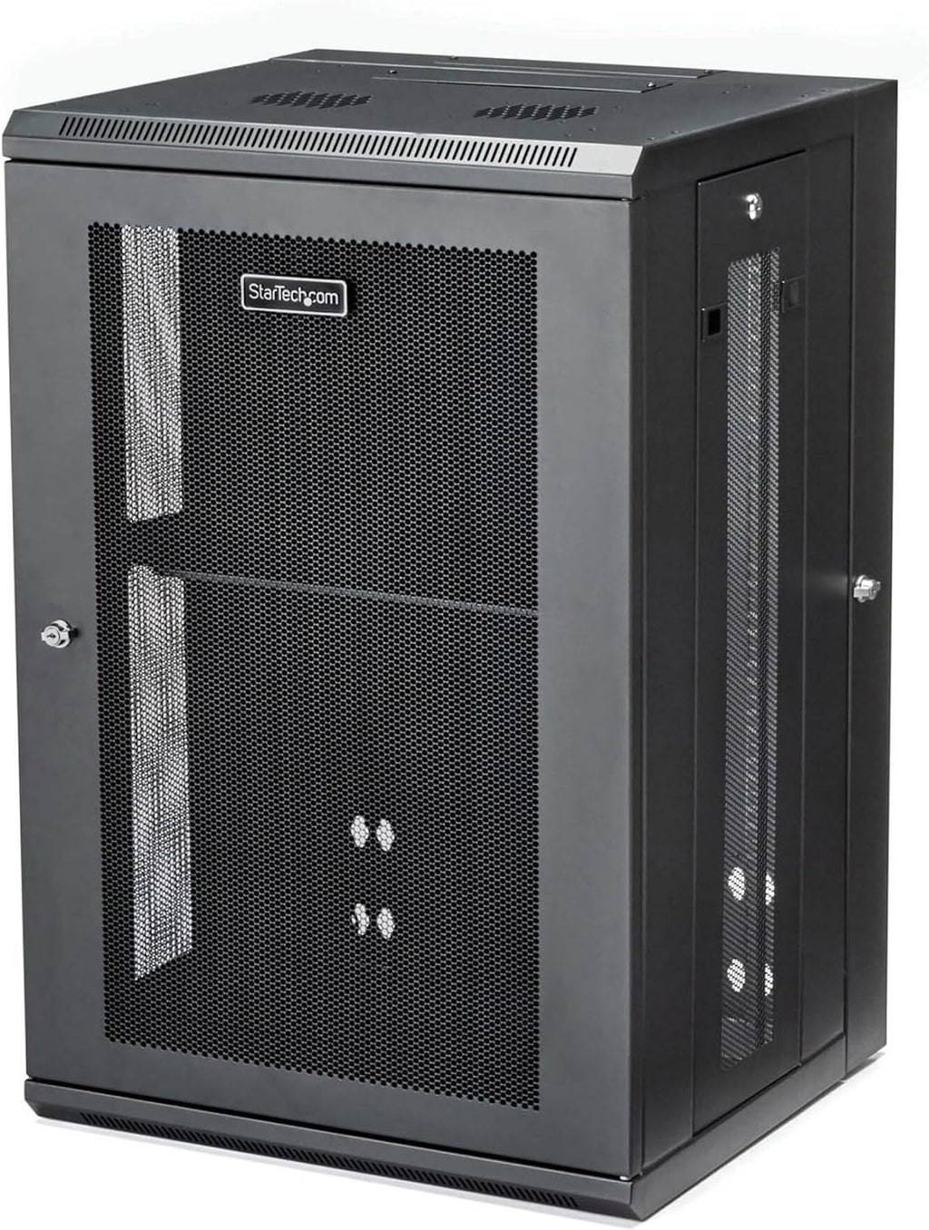 StarTech 4-Post 18U Wall Mount Network Cabinet w/ 1U Shelf, 19" Wall-Mounted Server Rack Kit for IT / Data Computer Equipment, Ships Fully Assembled