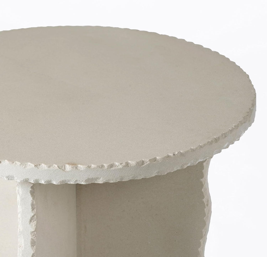 SAFAVIEH Couture Collection – Raybrook Stone Round Accent Table, Fully Assembled Mint Sandstone Side Table (SFV5785A)