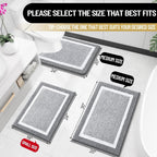 OLANLY Small Bathroom Rugs 24x16, Extra Soft and Absorbent Microfiber Bath Rugs, Non-Slip, Machine Washable, Quick Dry Shaggy Bath Carpet, Bath Mats for Bathroom Floor, Tub, Shower, Grey