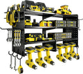 Power Tool Organizer Wall Mount, 4 Tier Heavy Duty Tool Storage Rack, 400 LBS Capacity with Drill Tools Holder & Hooks, Tool Organizers and Storage for Garage, Warehouse, Workshop, Gifts for Men