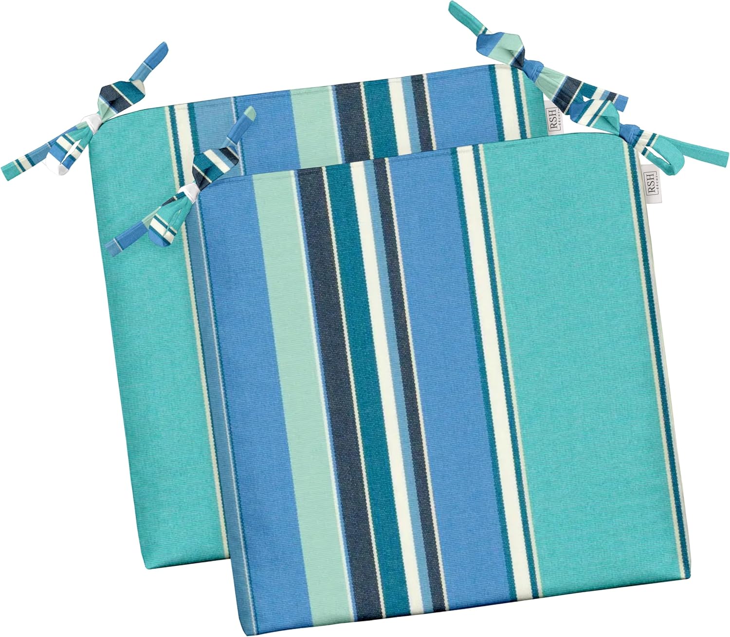 RSH DECOR: Sunbrella Foam Chair Cushions Set of 2 | 20" x 18" x 2" | All-Weather Rectangular Cushions for Patio Furniture | Crafted with Sunbrella Performance Fabric | Dolce Oasis