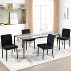 Dining Chairs Set of 4, Modern Upholstered Fabric Parsons Dining Room Chairs, Armless Kitchen Chairs with Metal Legs and Padded Seat for Living Room, Bedroom, Kitchen