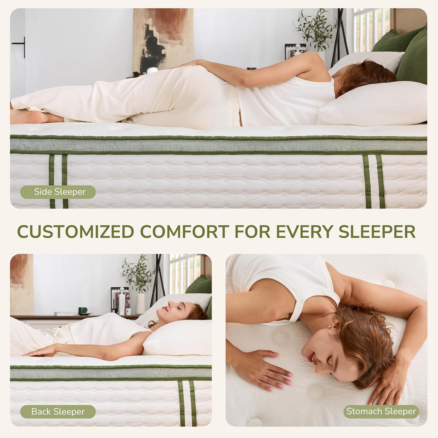 Queen Mattress, 12 Inch Medium Firm Hybrid Mattress in a Box, Motion Isolation, Reinforced Edge Support, Fiberglass-Free, Pressure Relief, CertiPUR-US Certified