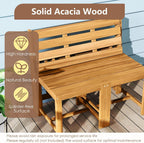 Tangkula 3-in-1 Convertible Bench Bar Table, Space-Saving Patio Convert A Bench with Balcony Plant Rack Design, Outdoor Folding Table and Chairs Set for Garden Porch & Backyard