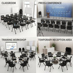 Folding Training Chair with Tablet Arm & Cup Holder – Space-Saving Nesting Chair for Conference Room, Classroom, School, Seminar, Office Meeting
