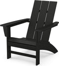 POLYWOOD Modern Adirondack Chair – All-Weather Outdoor Lawn Adirondack Chairs – HDPE, Fade-Resistant & Durable Outdoor Furniture – For Patio, Deck & Fire Pit Chairs – Black