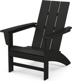 POLYWOOD Modern Adirondack Chair – All-Weather Outdoor Lawn Adirondack Chairs – HDPE, Fade-Resistant & Durable Outdoor Furniture – For Patio, Deck & Fire Pit Chairs – Black