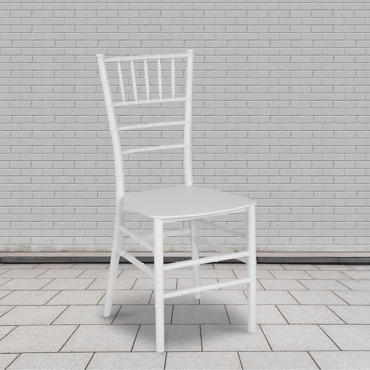 Flash Furniture 2 Pack HERCULES PREMIUM Series White Resin Stacking Chiavari Chair