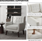 Velvet Accent Chair, Morden Upholstered Armchair for Living Room, Button Tufted Bedroom Side Reading Seat - Purple