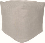 RULU Ottoman Outdoor/Indoor Sunbrella Bean Bag Pouf 19"x19"x18"H Cast Silver