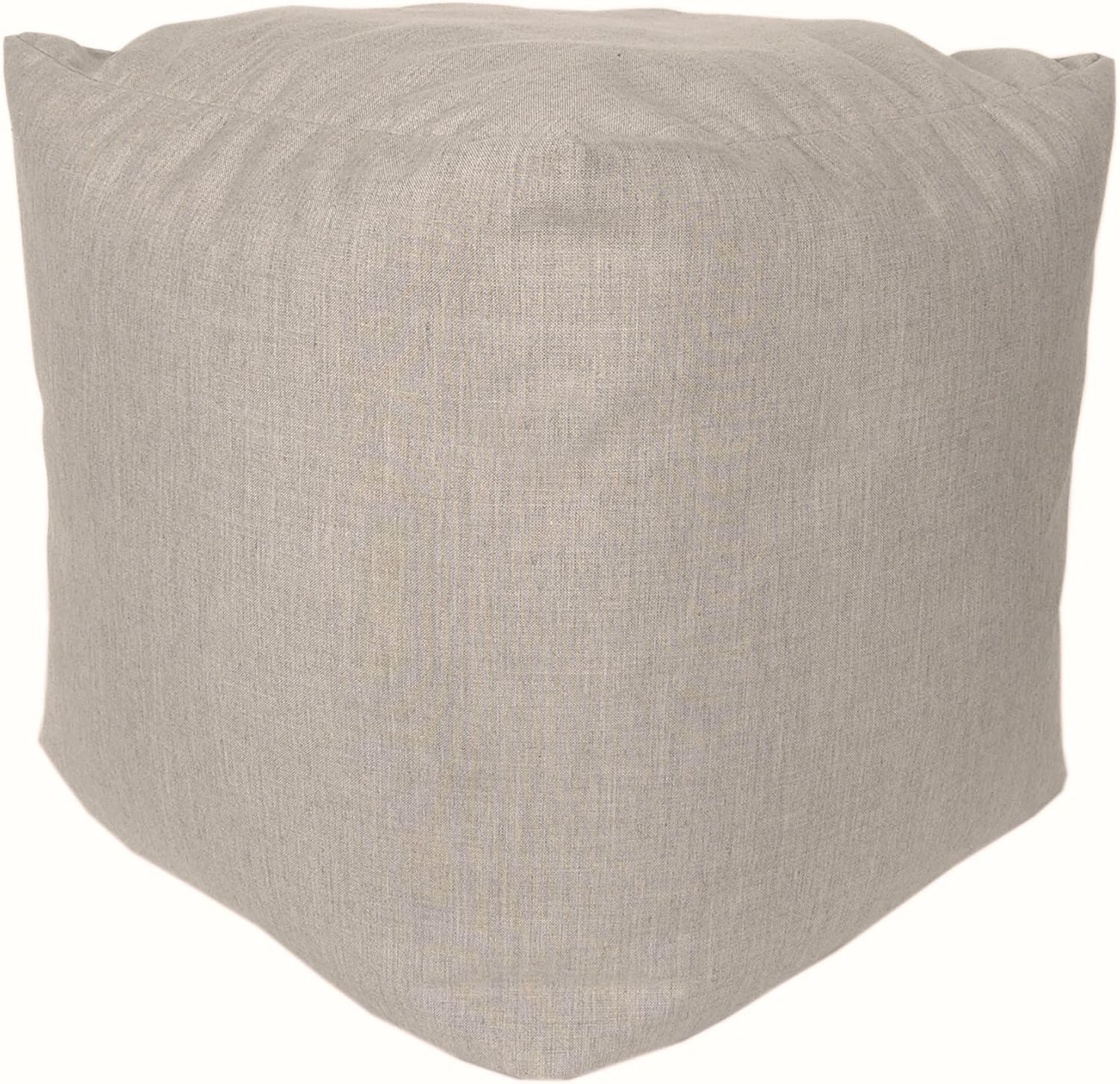 RULU Ottoman Outdoor/Indoor Sunbrella Bean Bag Pouf 19"x19"x18"H Cast Silver