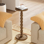 Small Side Table, Rubberwood‌ Drink Table Rattan Round Side Table, Rubberwood‌ Small Drink Table