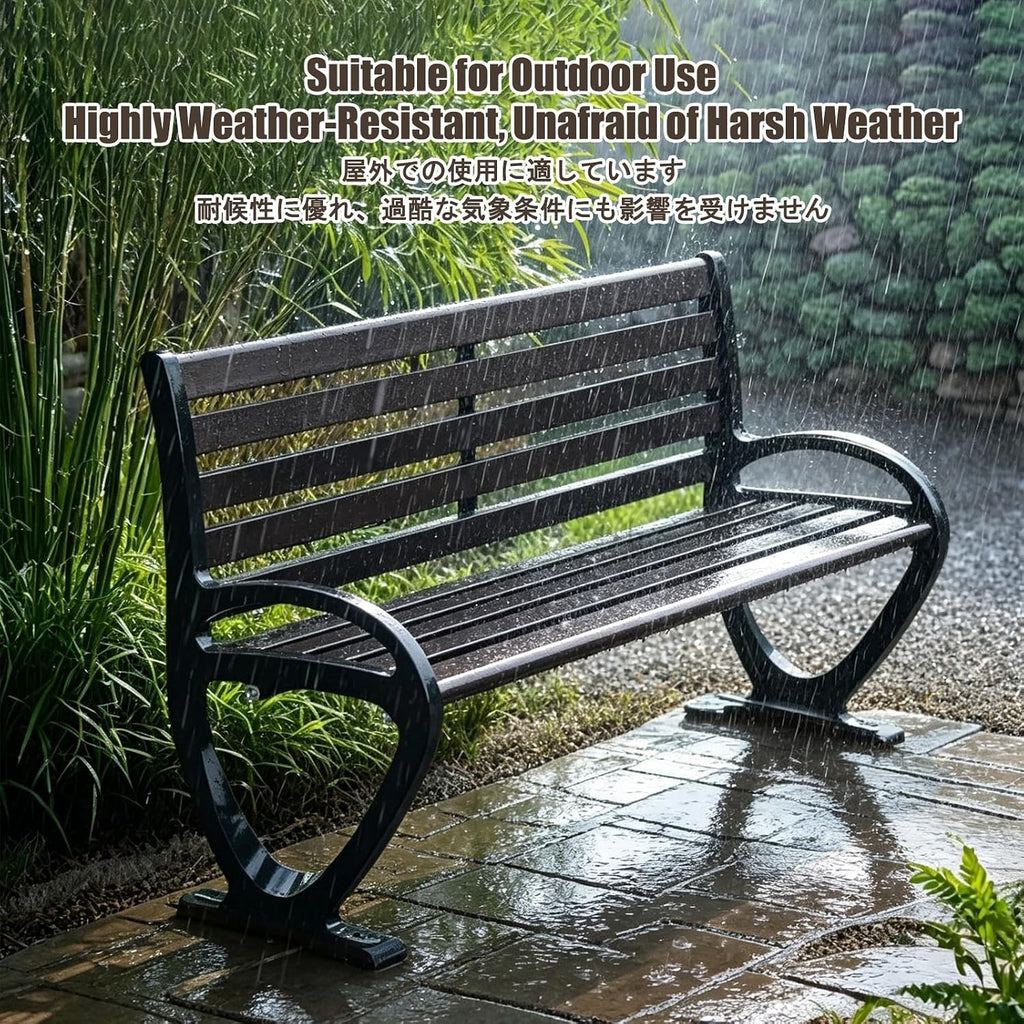 Patio Benches for Outdoors, Front Porch Benches Outdoor, Easy to Assemble, Suitable for Decorating Outdoor Paths, Courtyards, Lawns, Entrances, and Patios.(Yellow,120 * 33 * 77CM)