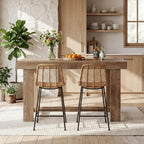 LITTLE TREE 63" Bar Table, Large Wood Home Bar Unit, Rectangular Dining Pub Table with Footrest for Home Kitchen, Dining Room, Living Room, Bistro, Brown