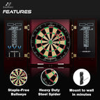 EastPoint Sports Official Size Dart Board Cabinet Set- Easy-Assembly & Complete with 6 Deluxe Steel Tip Darts and Accessories -Premium Darts Set with Scoreboard for Bar Games & Indoor Games