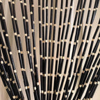38 Strands Brown-Black Bamboo Wood Beaded Curtain, 36" W x 79" L Handmade Boho Bohemian Doorway Curtain, Solid Color Room Divider for Home Cafe Office Decor