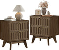 SICOTAS Nightstands Set of 2 with Drawers, 21" Wide Modern Bedside Tables | Modern 21" Wide Bedside Tables Set of 2 with Drawers, Stable Nightstands with Handle Accent End Tables for Bedroom, Apartment