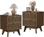 SICOTAS Nightstands Set of 2 with Drawers, 21" Wide Modern Bedside Tables | Modern 21" Wide Bedside Tables Set of 2 with Drawers, Stable Nightstands with Handle Accent End Tables for Bedroom, Apartment
