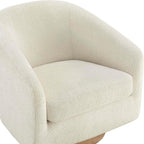 CHITA Swivel Accent Chair Set of 2, Fully Assembled Fabric Barrel Armchair with FSC Certified Upholstered for Living Room, Bedroom and Office, Cream